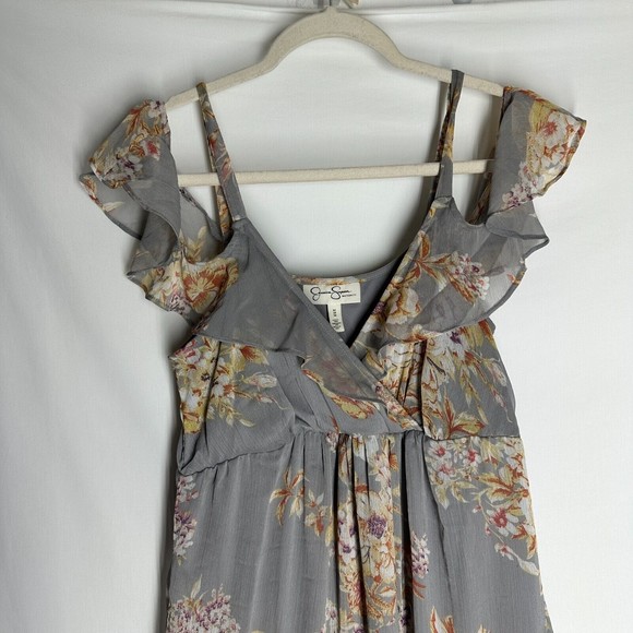 Jessica Simpson Maternity Floral Print Maxi Dress Cold Shoulder Size Medium - Picture 3 of 10